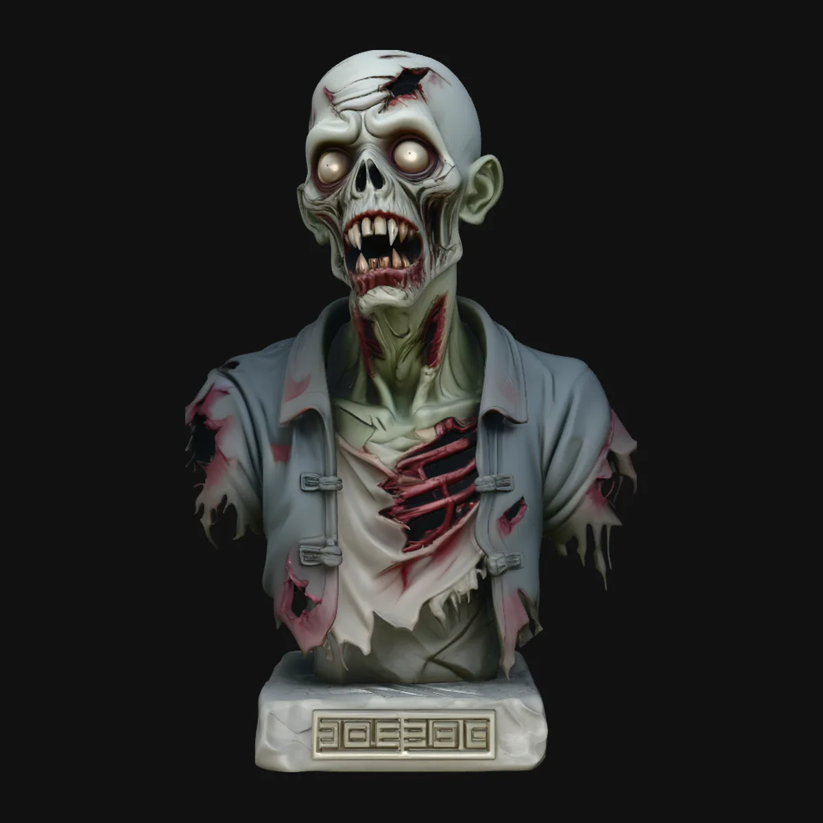 Zombie Bust Statue Design 3