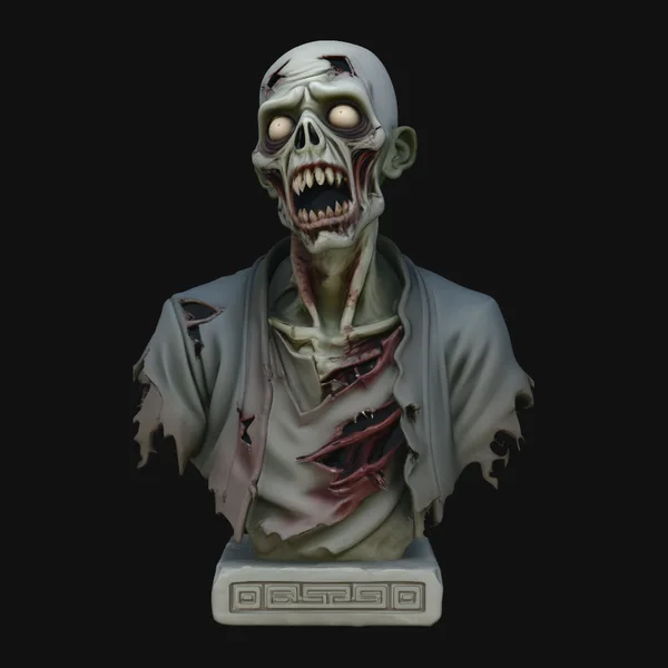 Zombie Bust Statue Design 4
