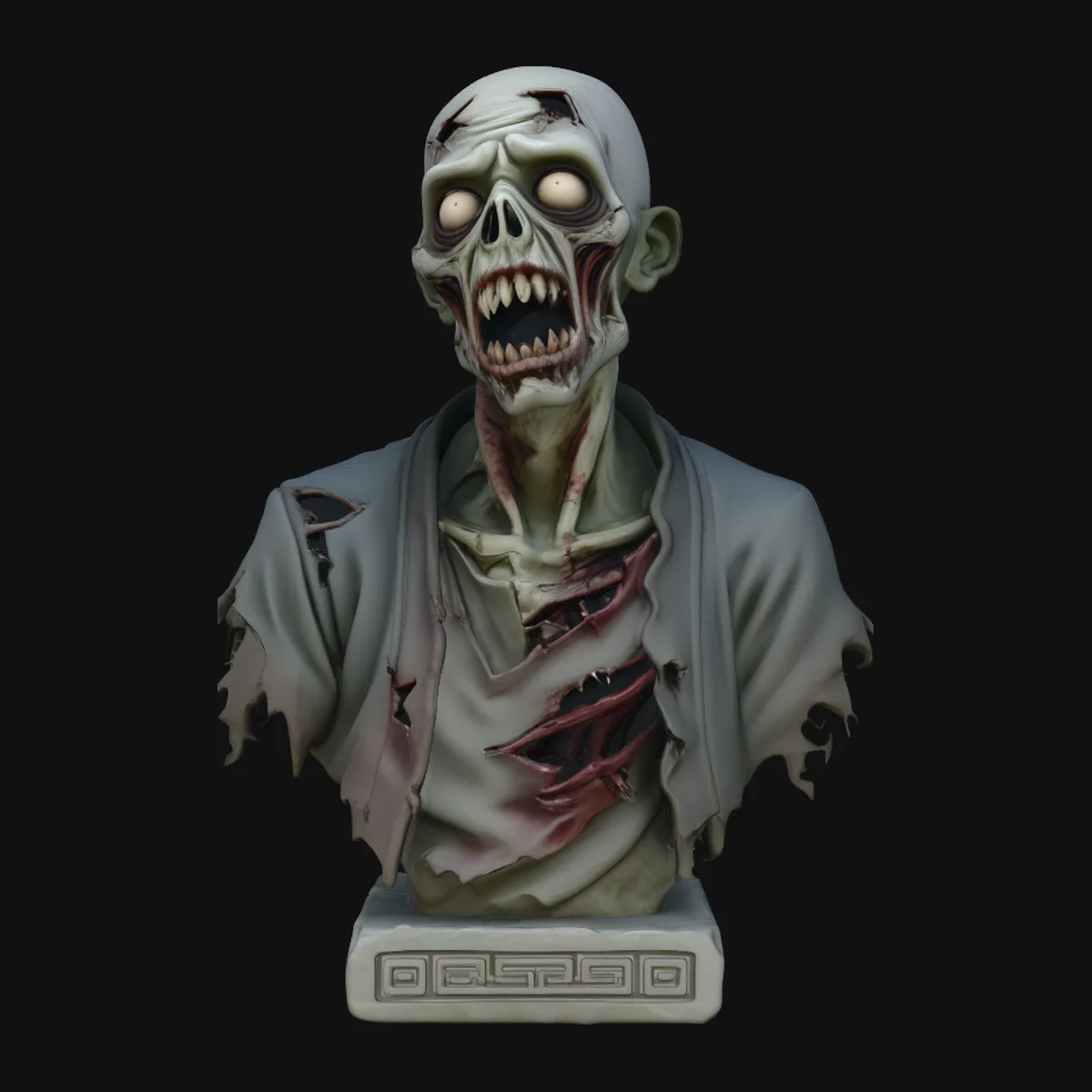 Zombie Bust Statue Design 4