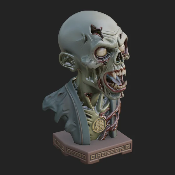 Zombie Bust Statue Design 7