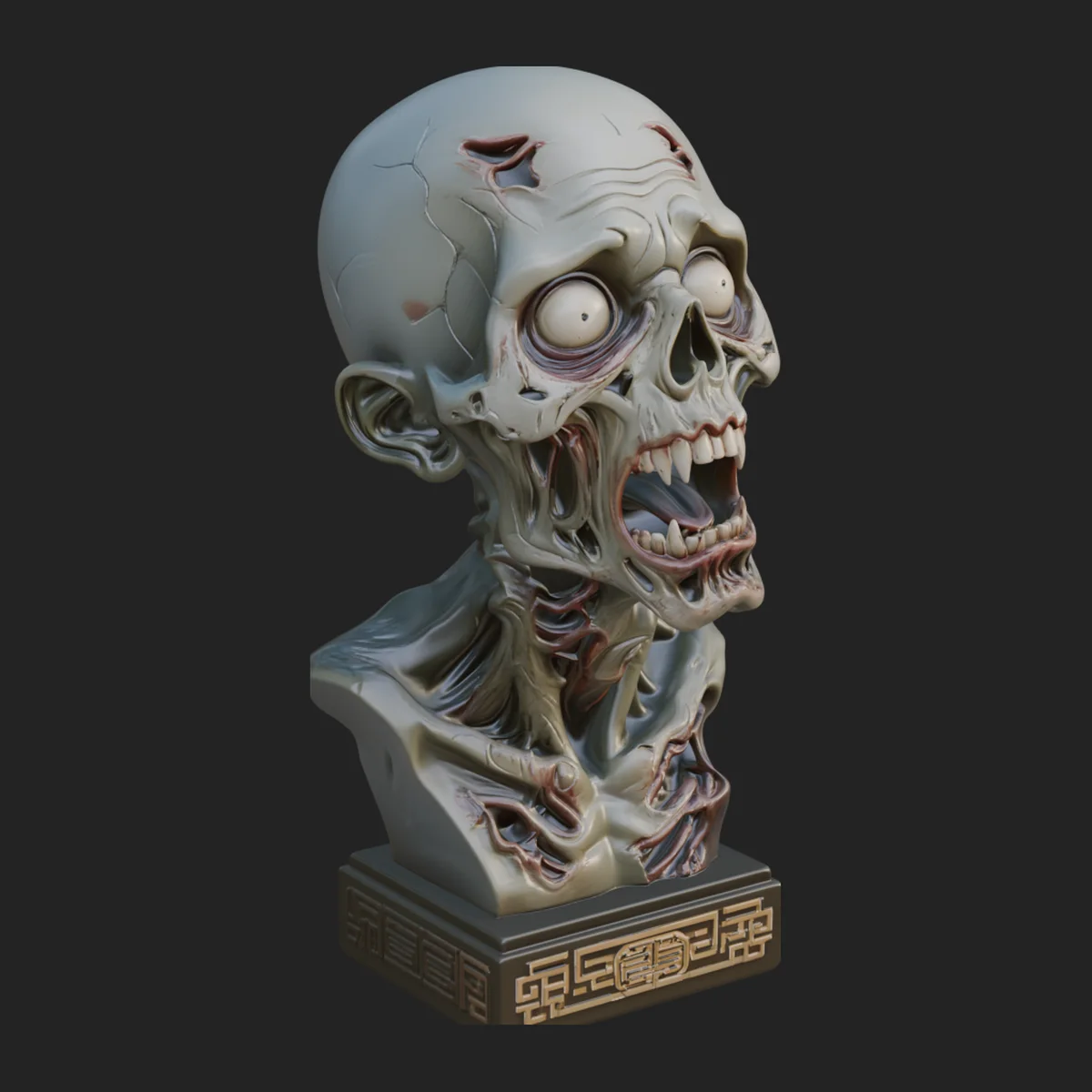 Zombie Bust Statue Design 8