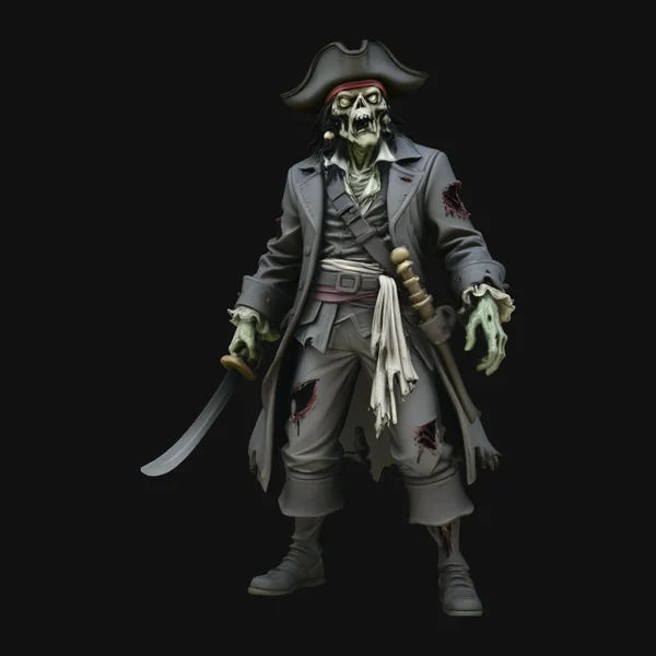 Zombie Pirate Captain Statue Design 1
